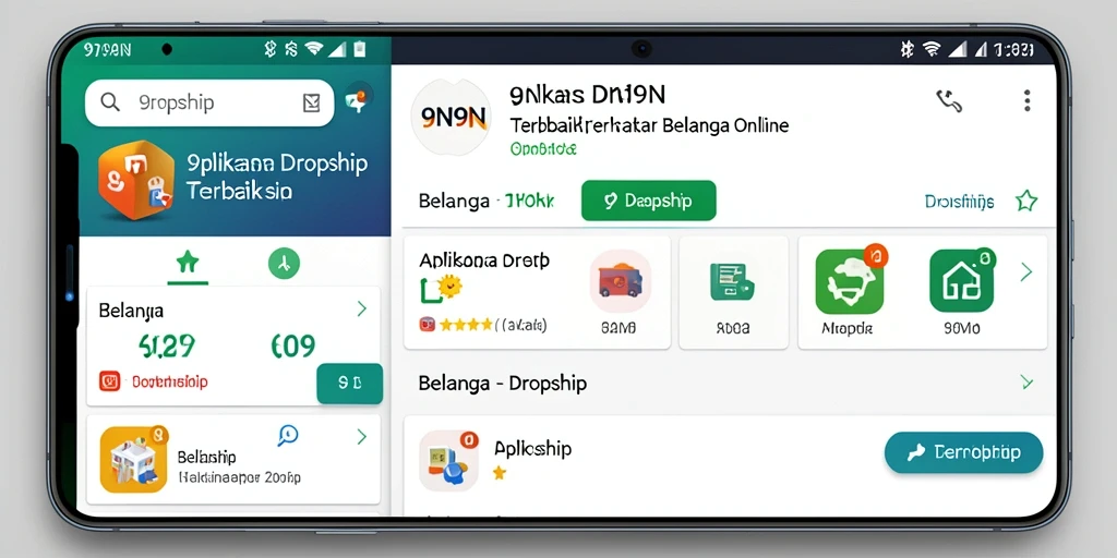 Tampilan antarmuka aplikasi Dropship 9N9N yang menarik dan mudah digunakan.