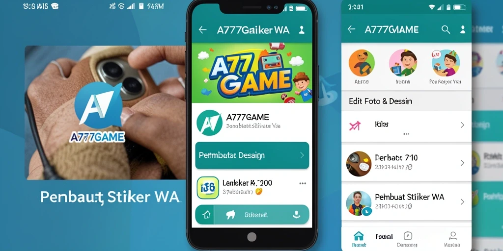 Antarmuka A777GAME yang intuitif untuk Pembuat Stiker WA.