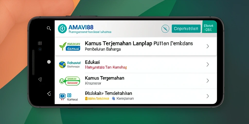 Antarmuka aplikasi AMAVI88 yang sederhana dan fungsional.