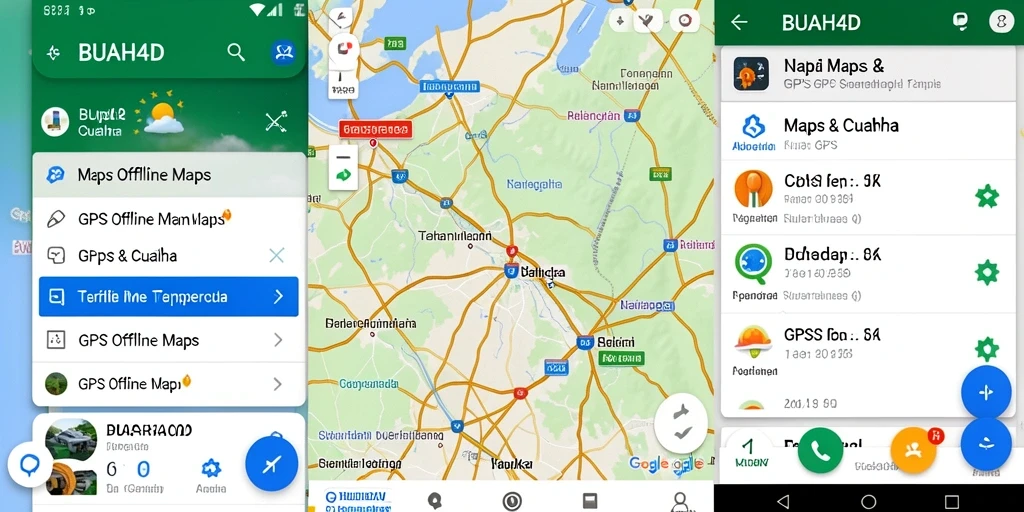 Tampilan utama BUAH4D dengan fitur navigasi GPS Offline Maps.