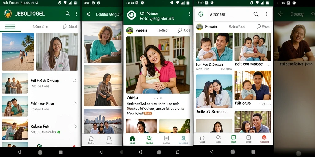 Screenshot utama JEBOLTOGEL menampilkan antarmuka Kolase Foto yang interaktif.