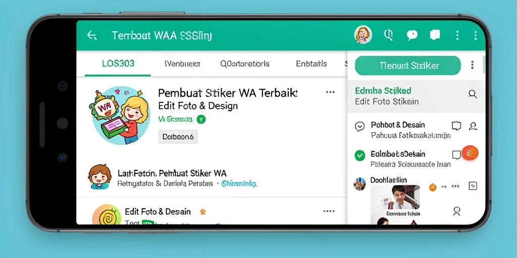 Tampilan antarmuka LOS303 untuk membuat stiker WA yang kreatif.