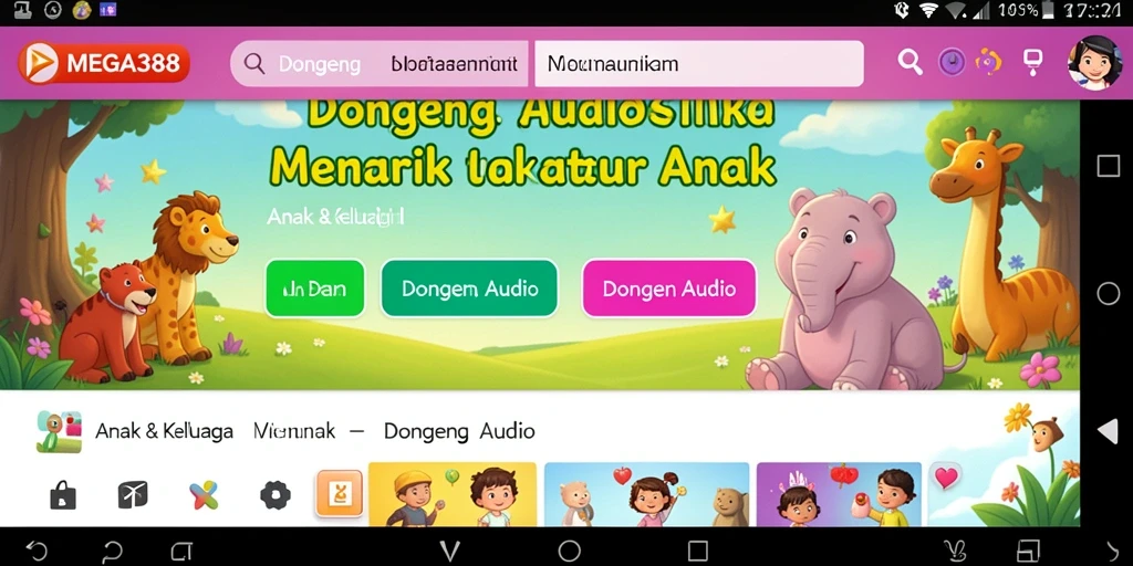 Antarmuka pengguna MEGA388 yang ramah anak dan menarik.