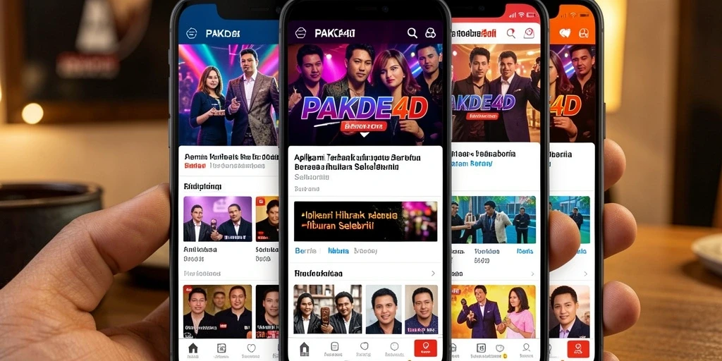 Antarmuka PAKDE4D dengan konten hiburan selebriti yang menarik.