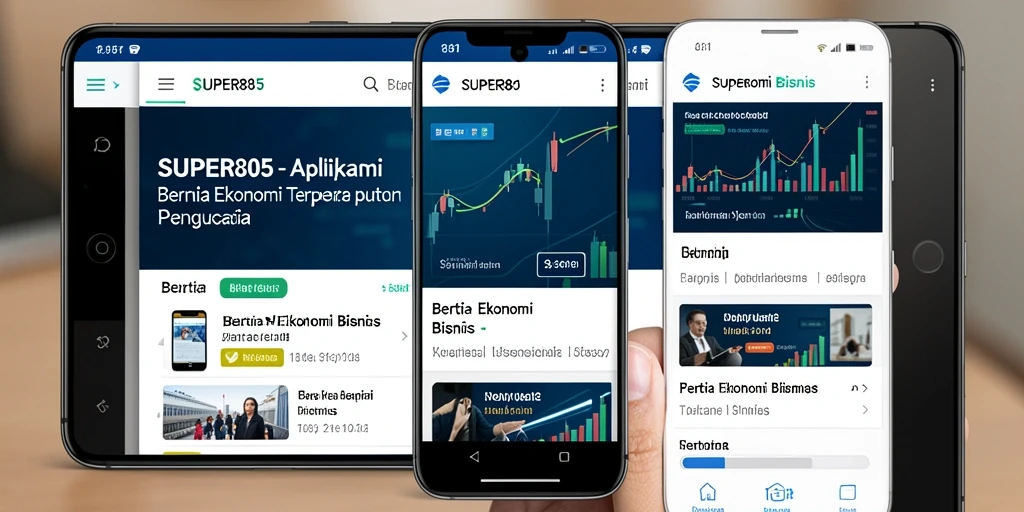 Antarmuka aplikasi SUPER805 menampilkan berita ekonomi terkini dan analisis mendalam.