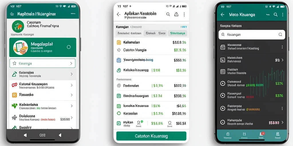 Antarmuka aplikasi V87 untuk catatan keuangan yang mudah digunakan.