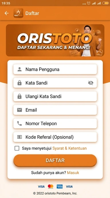 Cara Mudah Membuat Akun Baru Oristoto di Android